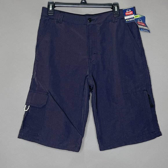 NWT Wrangler Explore Outdoor Series‎ Blue Shorts UPF 50 Size 18 Regular - Picture 2 of 13